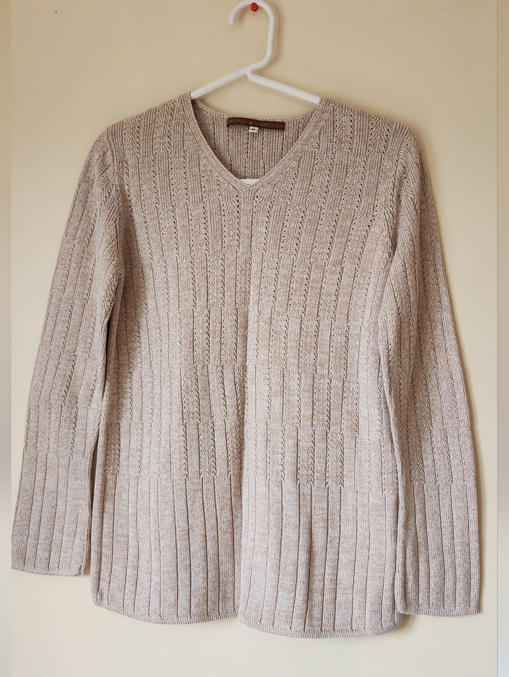 Peruvian Connection Sweater Pima Cotton Knit Tan